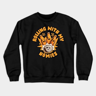 Rolling With My Homies Funny Bowling Gift Crewneck Sweatshirt